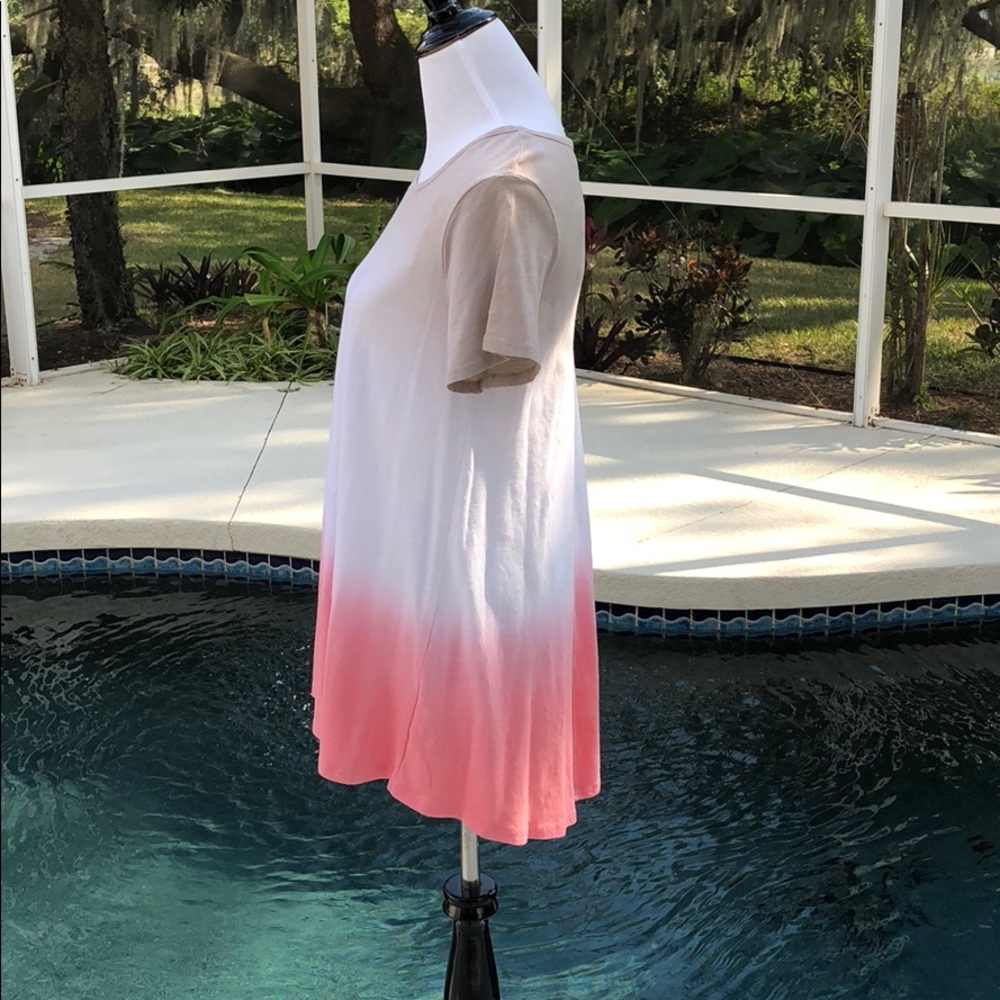 💗 LAST ONE MEDIUM Coral Dip Dyed Slub Knit Top. - Picture 5 of 6